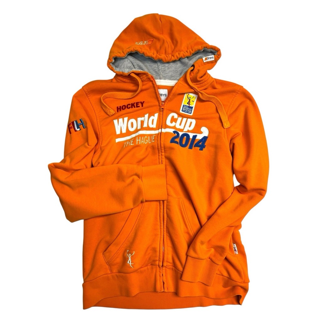 Hockey World Cup 2014 The‎ Hague Grays Orange Hoodie Full Zip Size Large